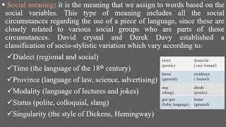 Semantics and Pragmatics - Lesson 2 - Types of Meaning
