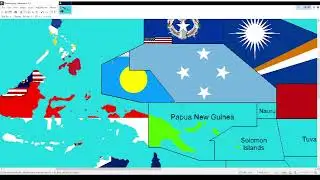 Flag Map of Oceania: TIMELAPSE