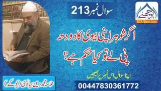 213اگر شوہر اپنی بیوی کا دودھ پی لے تو کیا حکم ہے؟
