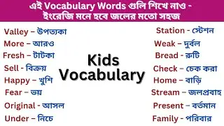 Basic Vocabulary | English to Bangla | Daily use most common words | Educational Video for Kids