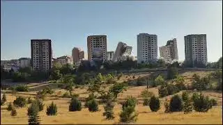 Malatya'da depremde hasar gören 15 katlı tam 9 bina aynı anda dinamitle patlatıldı.