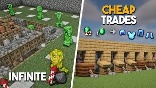 3 MUST Have Farms for your Survival World (1 EMERALD TRADES, GUNPOWDER, BAMBOO) Minecraft Tutorial