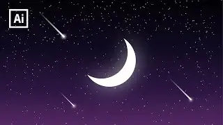Create Night Sky Easily | Adobe illustrator Tutorial