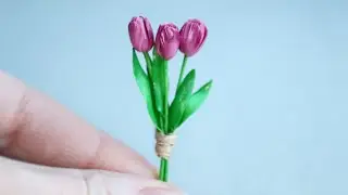 Miniature tulips🌷🌷🌷Polymer clay