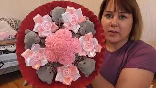Новое видео!! Как сделать букет из игрушек.Мастер класс