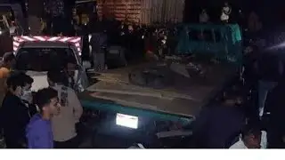 حادث مروع علي طريق المطريه بورسعيد الجديد وفاه 12 شخص واصابه 22 تصادم سياره نقل تقيل وملاكي وأتوبيس