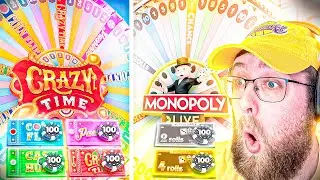 I PLAYED CRAZY TIME & MONOPOLY LIVE GAME SHOWS AT THE SAME TIME!