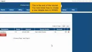 WHMCS Management Tutorial 7 - How to manage billable items