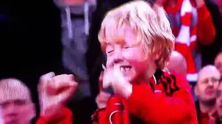 Liverpool fan pokes himself in the eye while celebrating