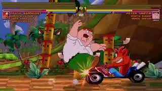 [Mugen GAME] Mario, Sonic, Crash, Banjo & kazooie Vs Homer Simpson,Peter G, Vegeta