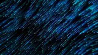 Abstract #background with glowing blue and green light trails from space stars or particles