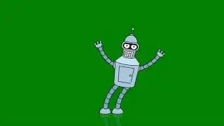 Dancing Happy Robot Green Screen (No Copyright)