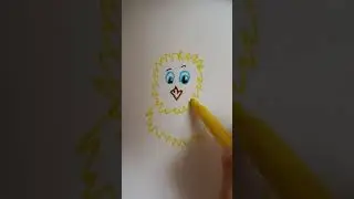 Рисуем милого мультяшного цыпленка фломастером