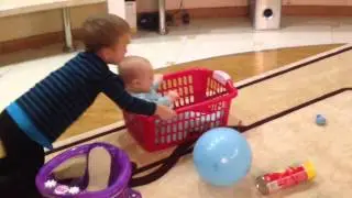 Андрюша катает Анечку