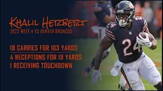 Khalil Herbert Every Run and Catch vs Denver Broncos | 2023 Week 4 | Fantasy Football Film