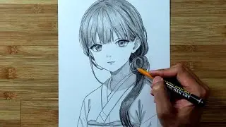 How to Draw Anime Girls Simple | Drawing Miyo Saimori #696 | Cong Dan Art