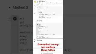 Five method to swap  two numbers Using python.     