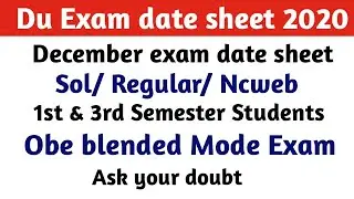 sol 3rd semester December exam date sheet 2020//Du December exam date sheet 2020/obe exam date sheet
