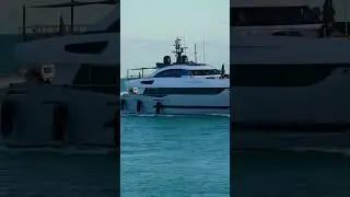Beautiful oversized yacht spotted today but with fenders out at a government cut in Miami Beach FL