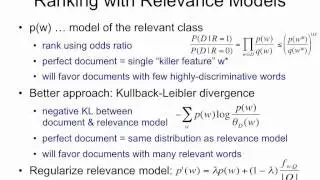 Relevance model 7: ranking functions