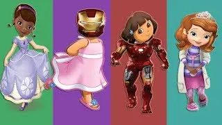Wrong Heads Funny Sofia The First Dora The Explorer & Ironman Finger Family Song for Kids
