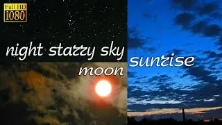 Tiemlaps night starry sky and moon FullHD Footage Video