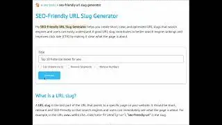 SEO Friendly URL Slug Generator - Free SEO tool