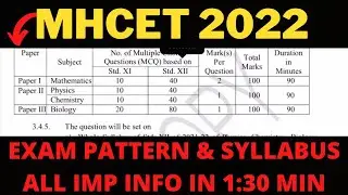 MHCET 2022 exam pattern and Syllabus |#mhcet #mhcet2021examdates #mhcetpreparation #mhcet2022 |ap