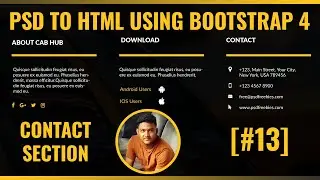 PSD to HTML convert with Bootstrap 4 | Contact Section | Responsive Website [#13]