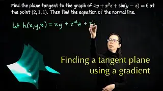 Tangent Plane and Normal Line using a gradient, Multivariable Calculus
