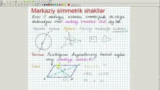 Markaziy simmetrik shakllar. Geometriya 8-sinf. 23-dars