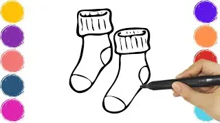 Socks Coloring, Painting, and Drawing for Kids and Toddlers 🖍️🎨🖌️