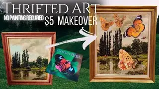 $5 Faux Oil Painting Makeover | Thrift Store Art Transformation!