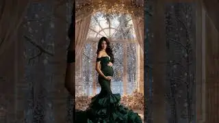 Snowy Christmas Window Digital Backdrop  Photoshop Composite Studio Background Christmas Portrait