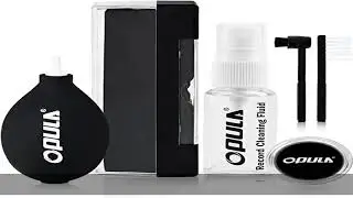 Vinyl Record Cleaner, OPULA Record Cleaning Kit 6Pcs, Velvet Record Brush, Air Blower Cleaner, Turn