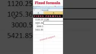 Fixed formula in Excel 