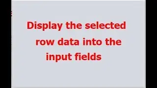 How to display the  selected row data into the input fields in java