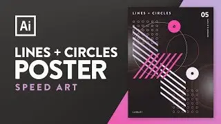 Abstract Lines +  Circles Poster | Speed Art | Adobe Illustrator
