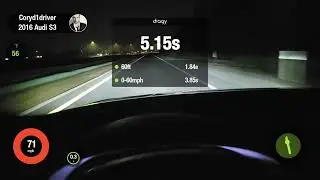 audi s3 hard acceleration  1/8th mile. 0-60mph in the 3 seconds
