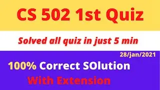 CS502 Quiz 1 Solved  Idea Solution 28 Jan Fall 2020 Design and Analysis of Algorithms fall 2020 full