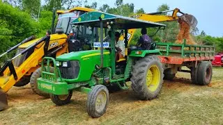 John Deere 5050 Di power plus tractor with fully loaded trolley pulling | Mahindra tractor power |