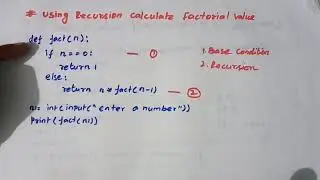 python program to find the factorial value with recursion/what is recursion 