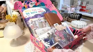 ASMR | 💕pink vintage aesthetic journal spread ft. Grabie💕