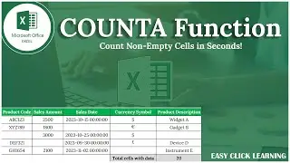 COUNTA Function in Excel: Count Non-Empty Cells in Seconds!