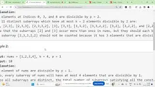 LEETCODE wweekly-contest-291| C | 2261. K Divisible Elements Subarrays  | 24.12.23
