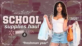 SCHOOL SUPPLIES SHOPPING + HAUL | freshman year!! 📓✏️ *aesthetic* *no budget*