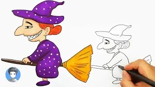How To Draw A Cartoon Witch