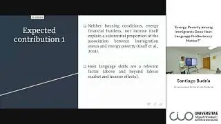 Seminarios CIO. Santiago Budría. Energy Poverty among Immigrants: Does Host Language Proficiency...