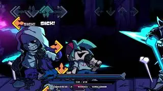 FND cornered but undyne is locked in so sans and BF have to truce
