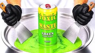Toxic Waste - Sour Ice Cream Rolls | ASMR Satisfying